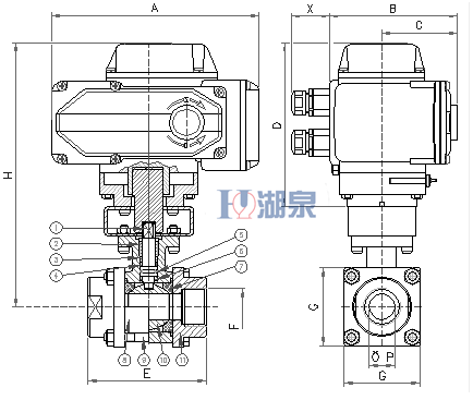 電動(dòng)絲扣球閥Q911F-16P型號，圖片，原理